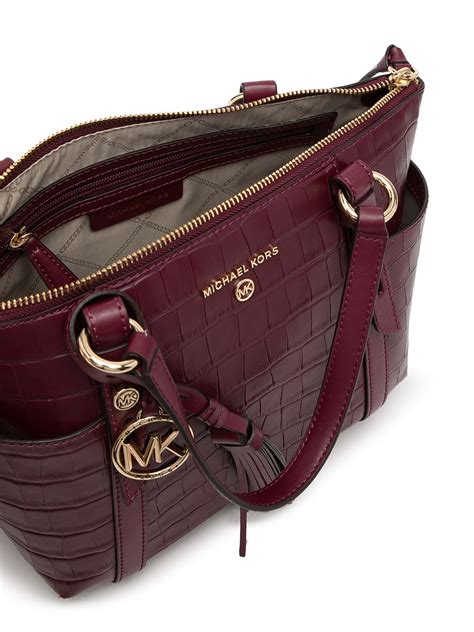 michael kors tasche weiß kroko optik|Michael Kors Collection .